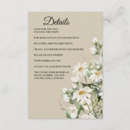 Madeliefje Wilde Bloem Boho Bijlagekaart Details Informatiekaartje