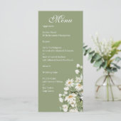 Madeliefje Wilde Bloem Boho Bruiloftsmenu Menu (Staand voorkant)