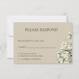 Madeliefje wilde bloem boho RSVP kaart