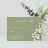 Madeliefje wilde bloem Boho RSVP kaart (Staand voorkant)