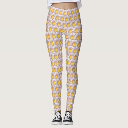 Madeliefje, Wilde Bloem Boho, Zomer cadeau Leggings (Voorkant)