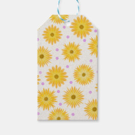 Madeliefje Wildflower Pastel Paarse Stip Cadeaulabel