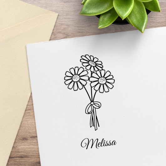 Madeliefjes Aangepaste Naam Rubberstempel