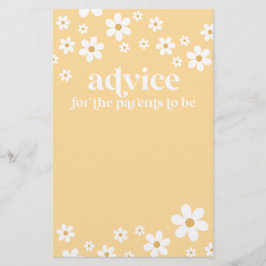Madeliefjes Baby Shower Advies voor Ouders Kaart