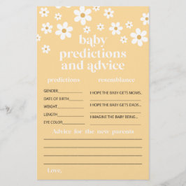 Madeliefjes Baby Shower Advies voor Ouders Kaart
