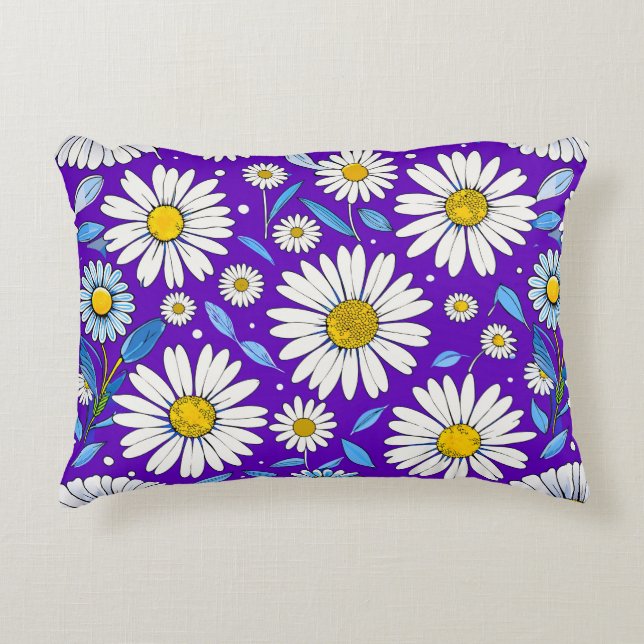 🌼 Madeliefjes Blad Accent Kussen Bloemendecoratie (Voorkant)