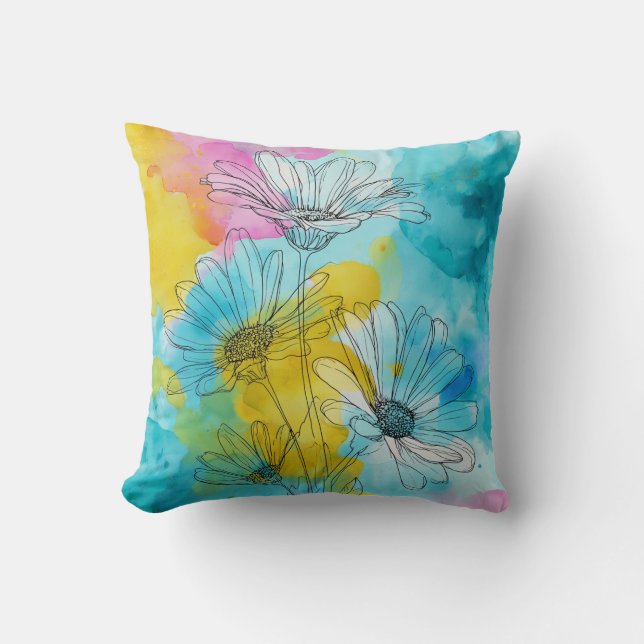 Madeliefjes Bloem Bloemenkussen Cadeau Kussen (Voorkant)