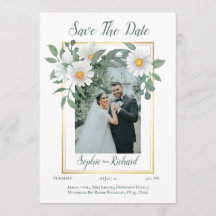 Madeliefjes Bloem Goud Trouw Save The Date Kaart