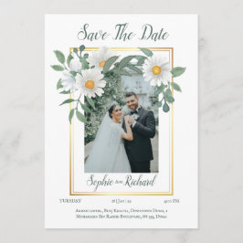 Madeliefjes Bloem Goud Trouw Save The Date Kaart