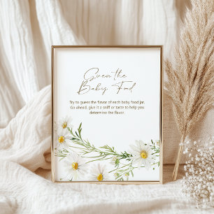 Madeliefjes Bloemen Babyvoeding Baby Shower Spel Poster