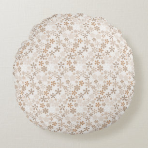 Madeliefjes Bloemen Beige Bloemige Esthetiek Ditsy Rond Kussen