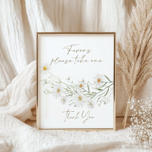Madeliefjes Bloemen Bruiloft Favorieten Baby Showe Poster