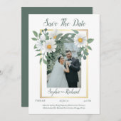 Madeliefjes Bloemen Gouden Huwelijk Save The Date  Kaart (Voorkant / Achterkant)