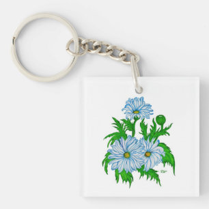 Madeliefjes bloemen sleutelhanger