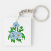 Madeliefjes bloemen sleutelhanger (Achterkant)