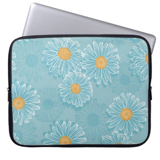  madeliefjes: bloemencontourpatroon. laptop sleeve