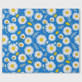 Madeliefjes bloempatroon cadeaupapier (Vlak)