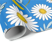 Madeliefjes bloempatroon cadeaupapier (Rol Hoek)