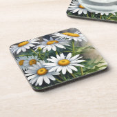 Madeliefjes Boeket Bloemen Elegante Waterverf Bier Onderzetter (Linkerzijde)