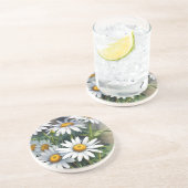 Madeliefjes Boeket Bloemen Elegante Waterverf Zandsteen Onderzetter (Zijkant)