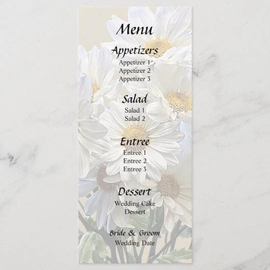 Madeliefjes Boeket Menu (Voorkant)