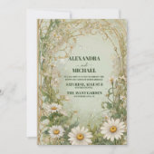  madeliefjes bruiloft art nouveau kaart (Voorkant)