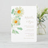 madeliefjes bruiloft uitnodiging (Staand voorkant)
