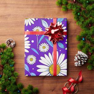 Madeliefjes en Bladeren Cadeaupapier