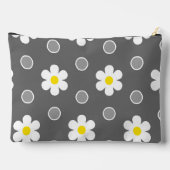 Madeliefjes en grijs en witte polka stippen etui (Achterkant)