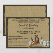 Madeliefjes en Hoefijzers BBQ Bruiloftsreceptie Kaart (Voorkant / Achterkant)