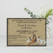 Madeliefjes en Hoefijzers BBQ Bruiloftsreceptie Kaart (Staand voorkant)