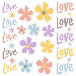 Madeliefjes en Liefde Stickerblad Sticker