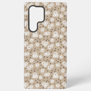 Madeliefjes en Stippen - Taupe, Zwart en Wit Samsung Galaxy Hoesje