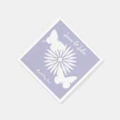 Madeliefjes en Vlinders in Lavendel Servetten (Hoek)