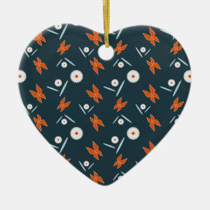 Madeliefjes en Vlinders Keramisch Ornament