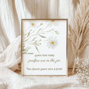 Madeliefjes Gok Hoeveel Baby Shower Spel Poster