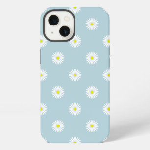 Madeliefjes Illustratief Patroon op Lichtblauw iPhone 13 Hoesje