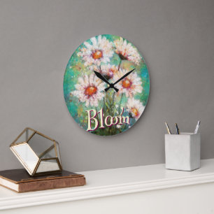 Madeliefjes Impressionistische Bloemen Teal Persoo Grote Klok