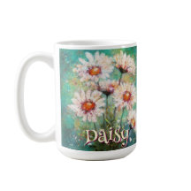 Madeliefjes Impressionistische Bloemen Teal Persoo