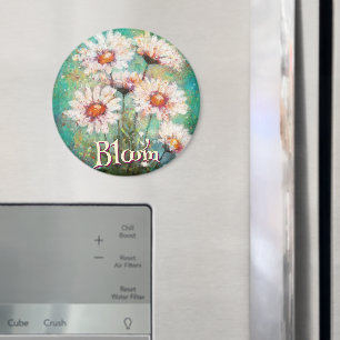 Madeliefjes Impressionistische Bloemen Teal Persoo Magneet