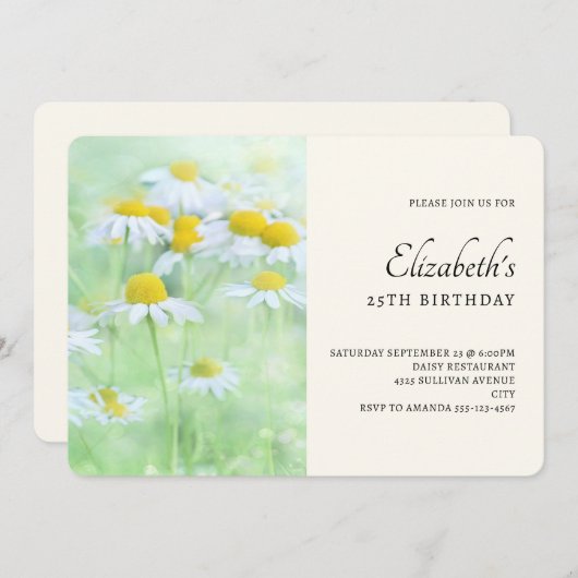 madeliefjes in een veld Verjaardag Kaart (Voorkant / Achterkant)