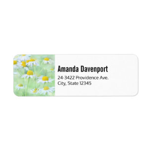  madeliefjes in een veldfoto etiket