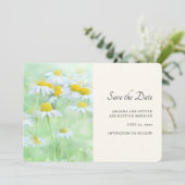  madeliefjes in een veldfoto save the date (Staand voorkant)