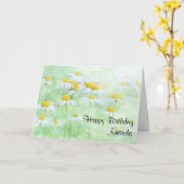 madeliefjes in een veldfoto Verjaardag Kaart (Gele Bloem)