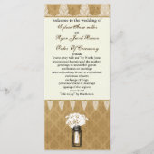 Madeliefjes in Mason Jar, Burlap Wedding Program Programmakaart (Voorkant)