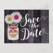 Madeliefjes in Metselwerkpot Save the Date Aankondigingskaart (Voorkant)