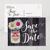 Madeliefjes in Metsen Pot Save the Date Aankondigingskaart (Voorkant / Achterkant)