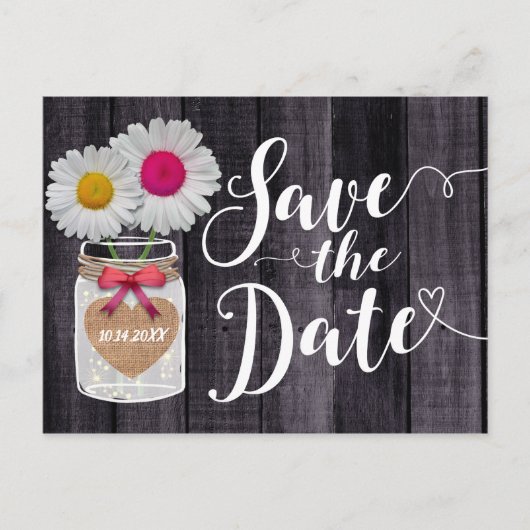 Madeliefjes in Metsen Pot Save the Date Aankondigingskaart (Voorkant)
