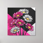Madeliefjes in Roze en Wit  Canvas Afdruk (Voorkant)