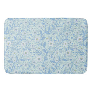Madeliefjes in wit en blauw op zeeglas badmat